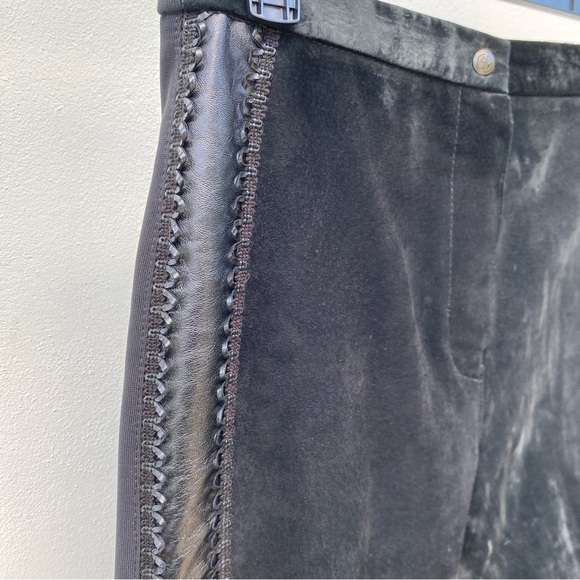 Vintage Black Suede & Leather Trim Stretch Pants Size XL - Picture 2 of 8